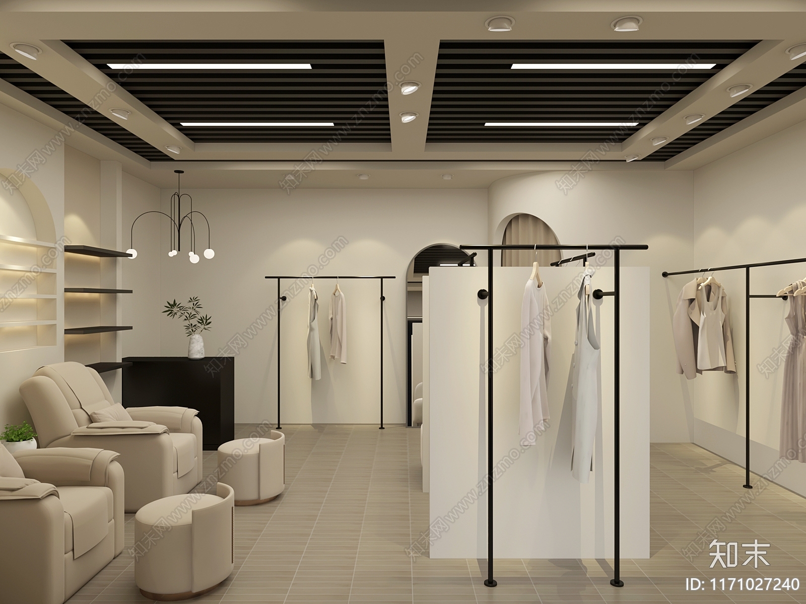 现代服装店3D模型下载【ID:1171027240】