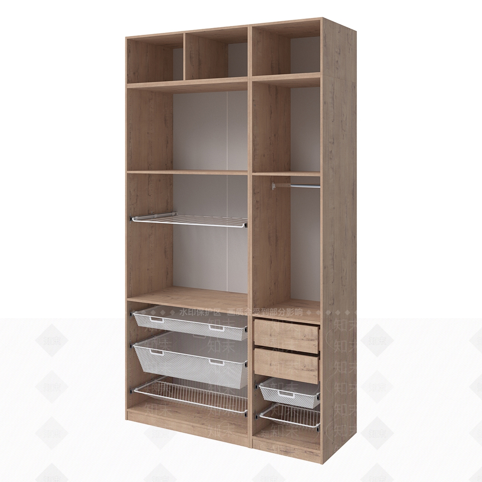 北欧衣柜3D模型下载【ID:1171038417】