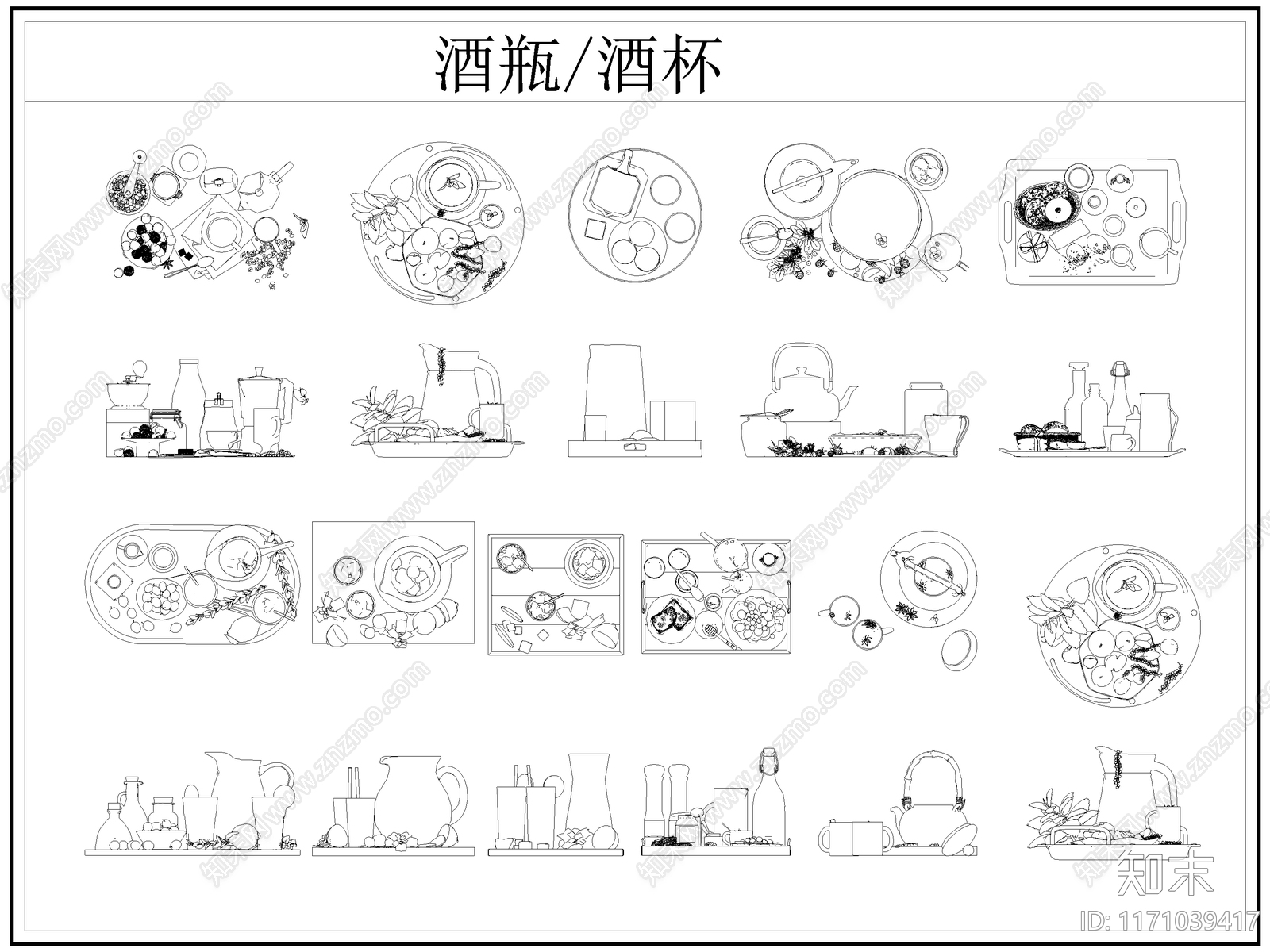 现代厨房设施施工图下载【ID:1171039417】