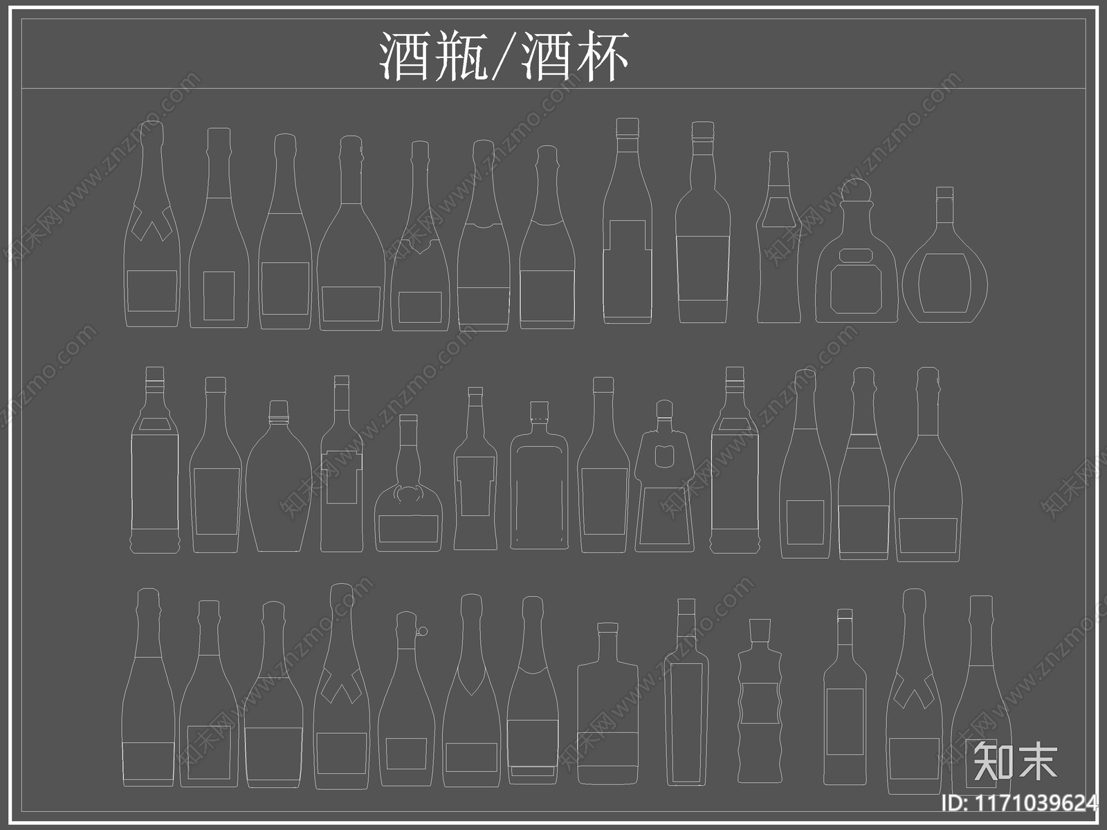现代厨房设施cad施工图下载【ID:1171039624】