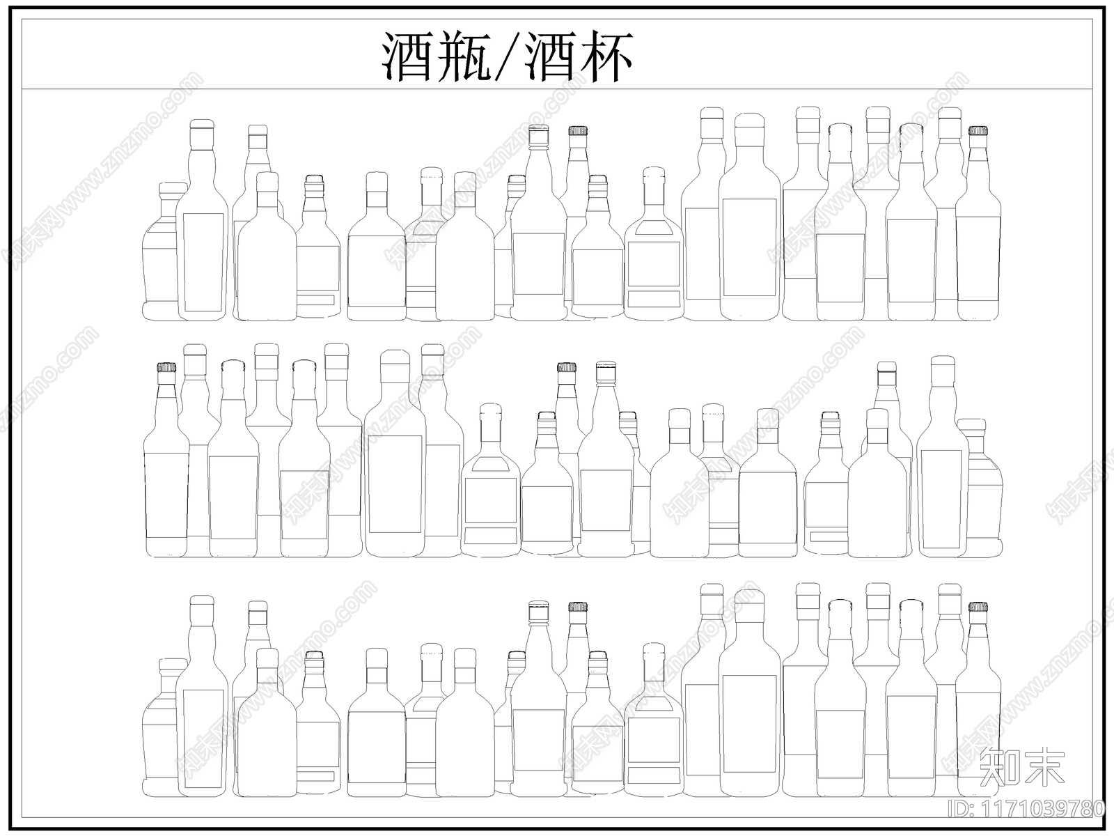 现代厨房设施cad施工图下载【ID:1171039780】