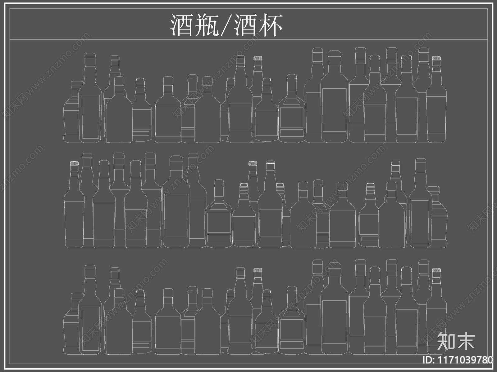 现代厨房设施施工图下载【ID:1171039780】