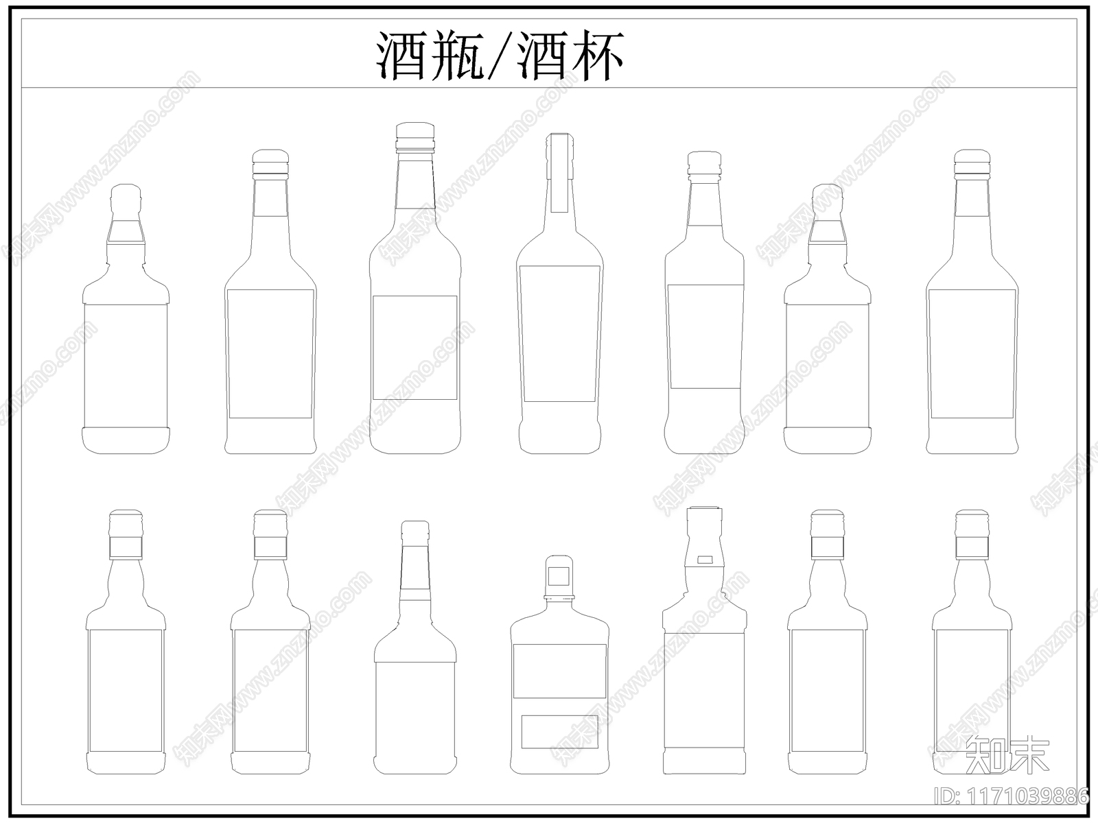 现代厨房设施cad施工图下载【ID:1171039886】