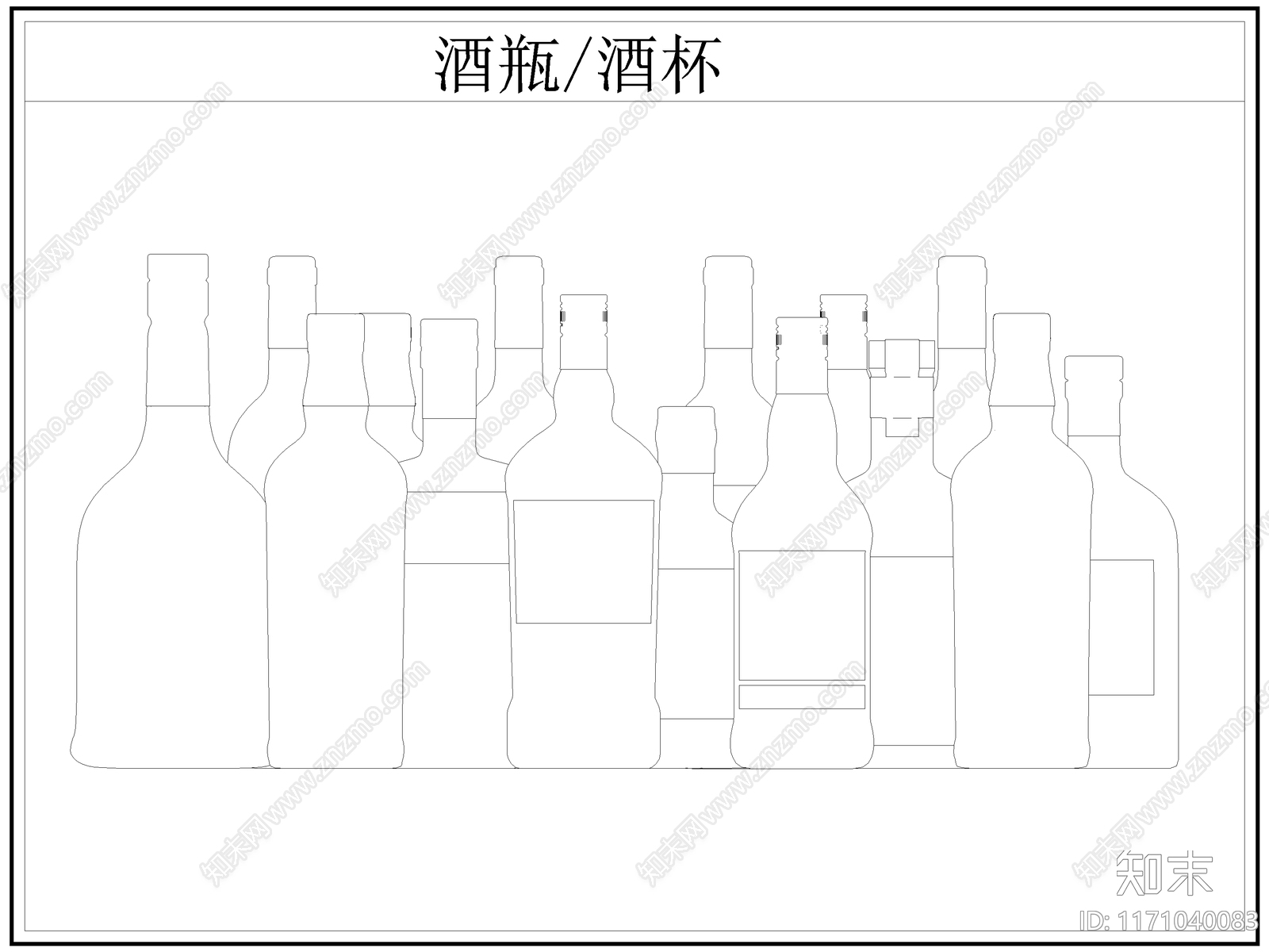 现代厨房设施施工图下载【ID:1171040083】