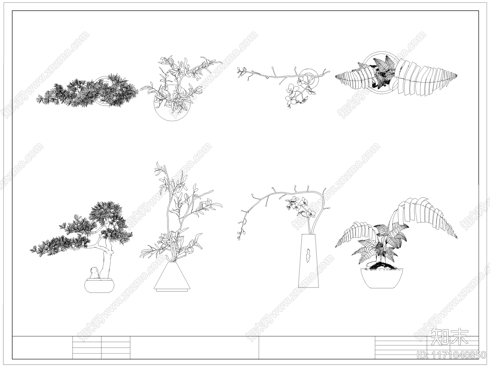中式花施工图下载【ID:1171040850】
