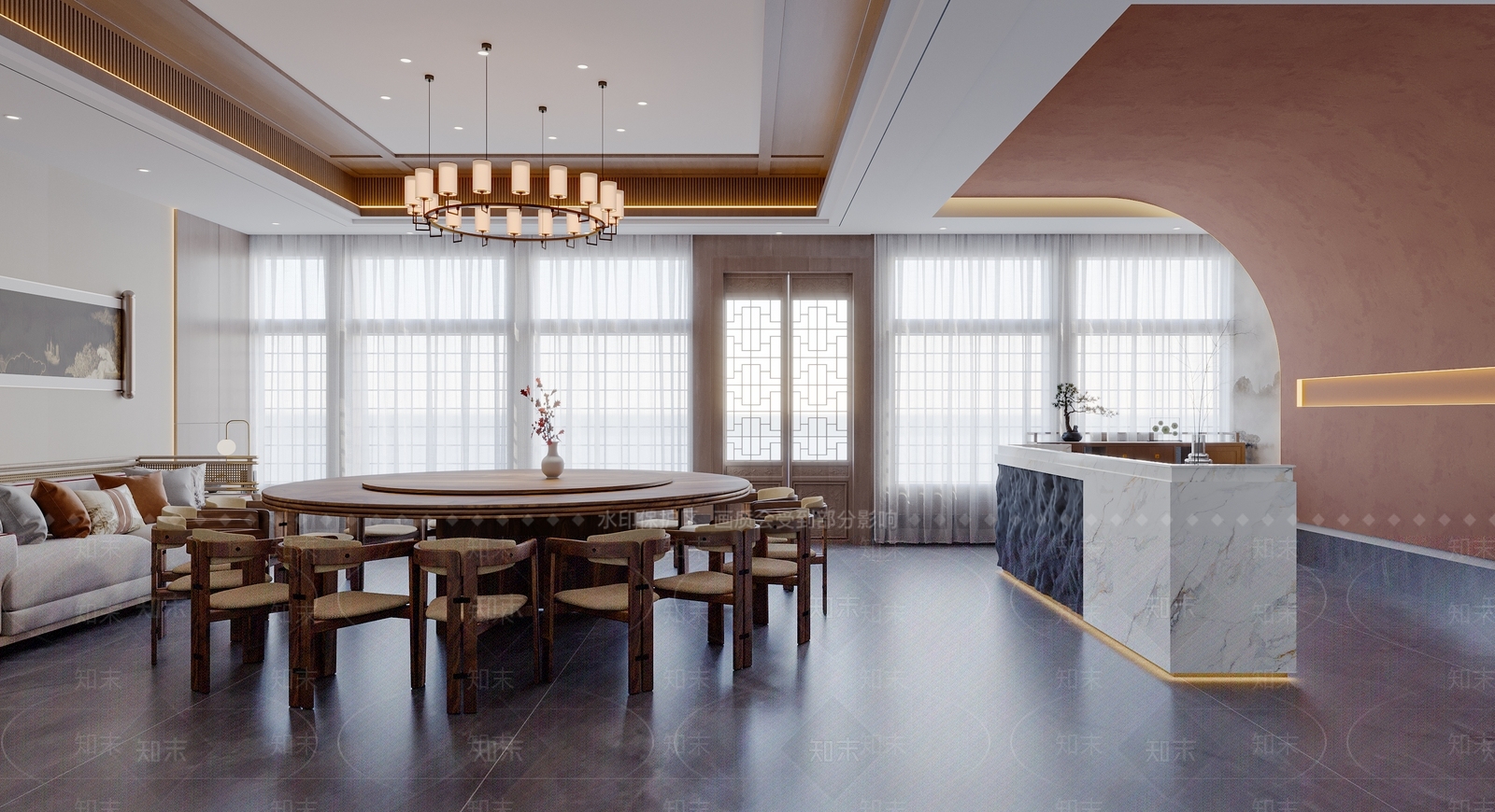 新中式包厢3D模型下载【ID:1171042351】