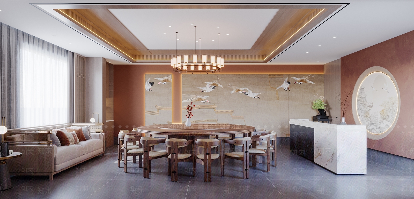 新中式包厢3D模型下载【ID:1171043600】