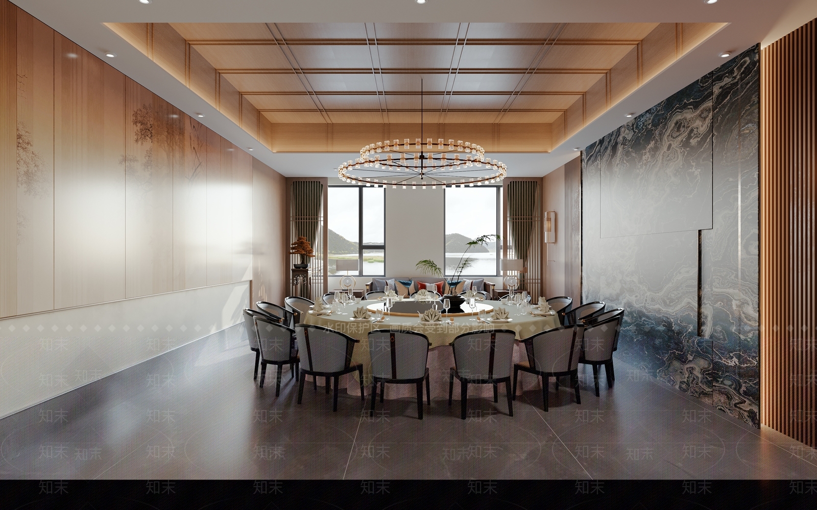 新中式包厢3D模型下载【ID:1171043546】