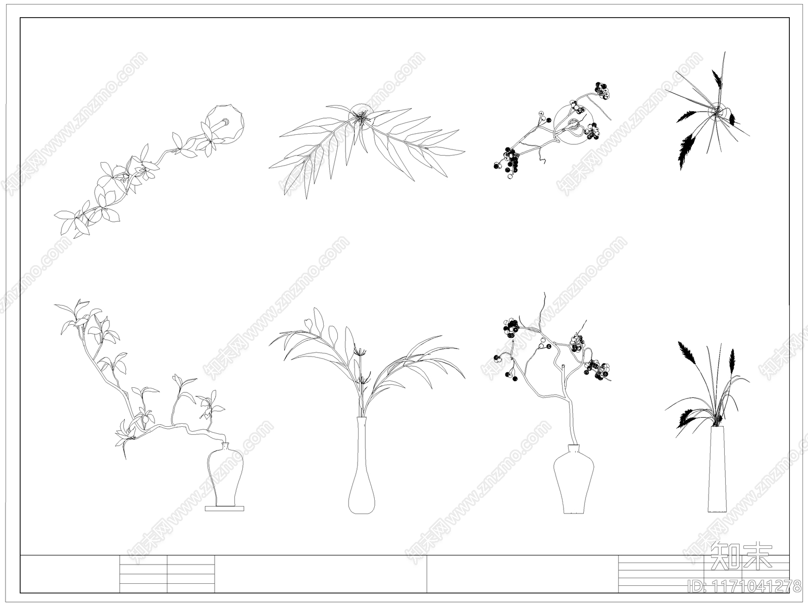 中式花施工图下载【ID:1171041278】