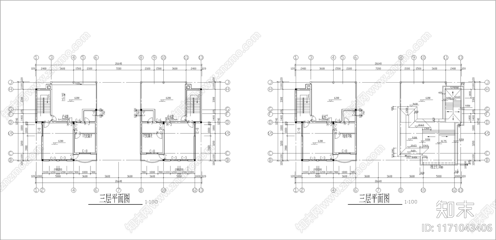 欧式简欧别墅建筑cad施工图下载【ID:1171043406】