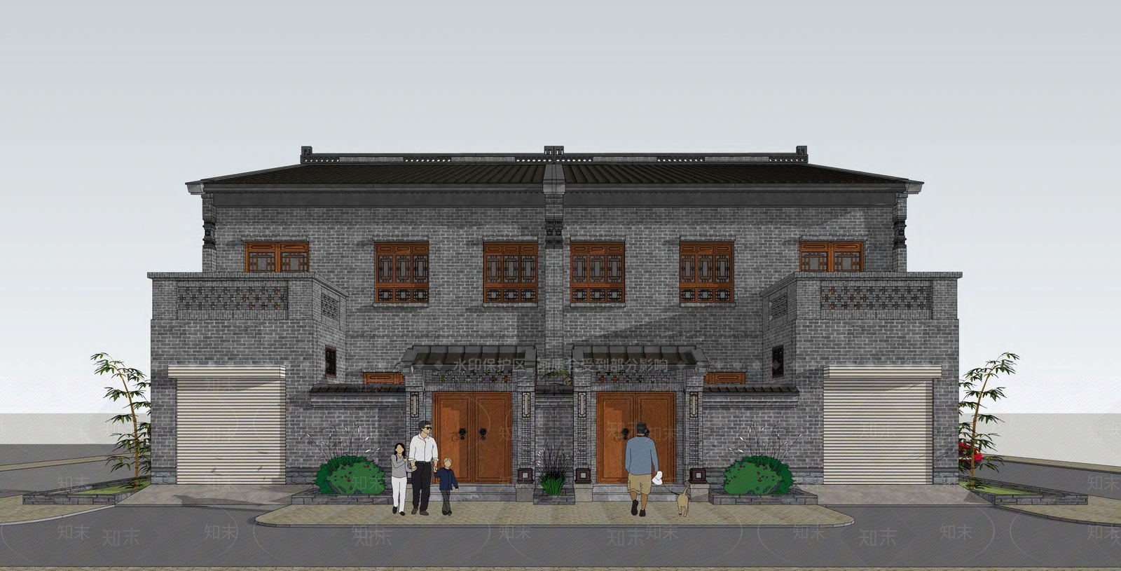 中式乡村民房SU模型下载【ID:1171045529】