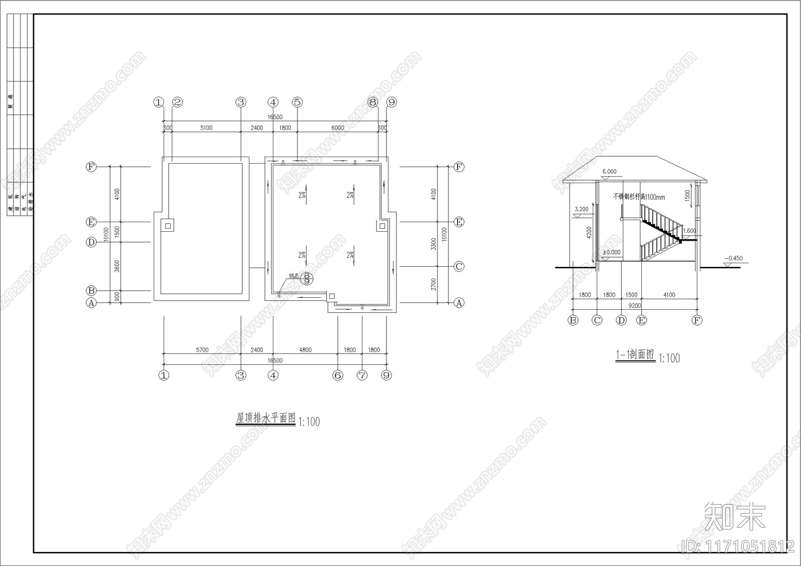 现代别墅建筑cad施工图下载【ID:1171051812】