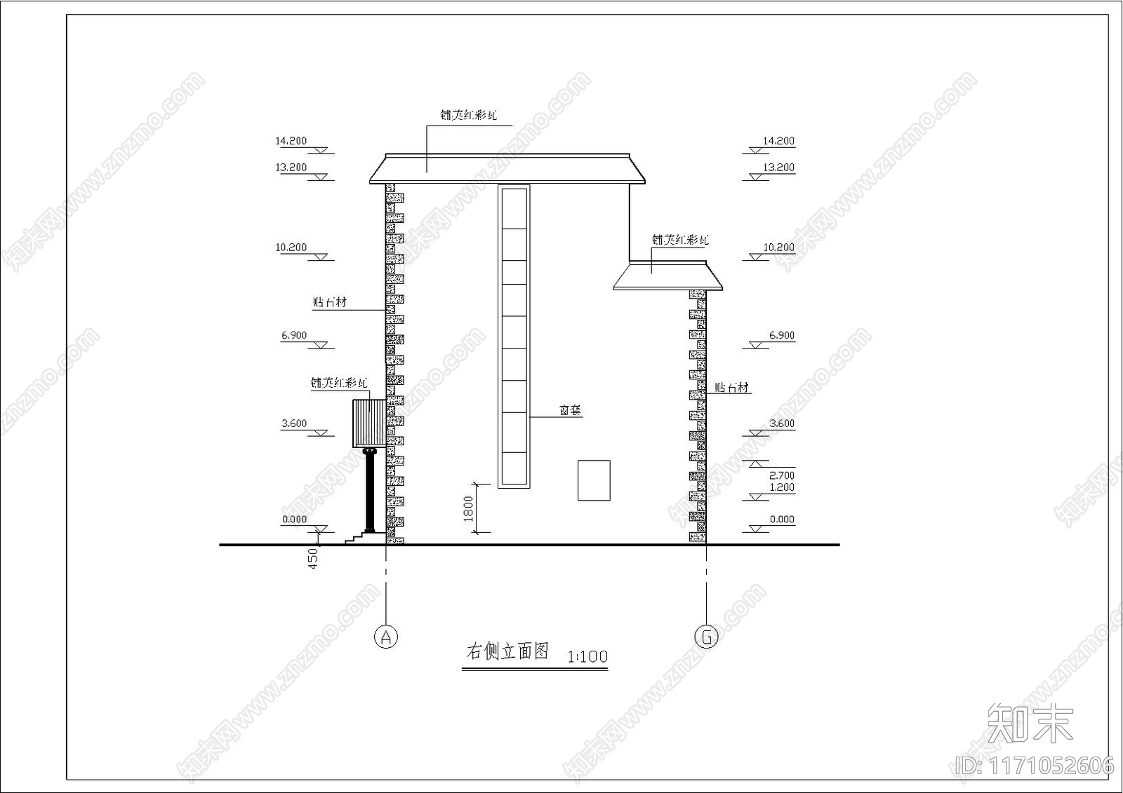 欧式别墅建筑cad施工图下载【ID:1171052606】