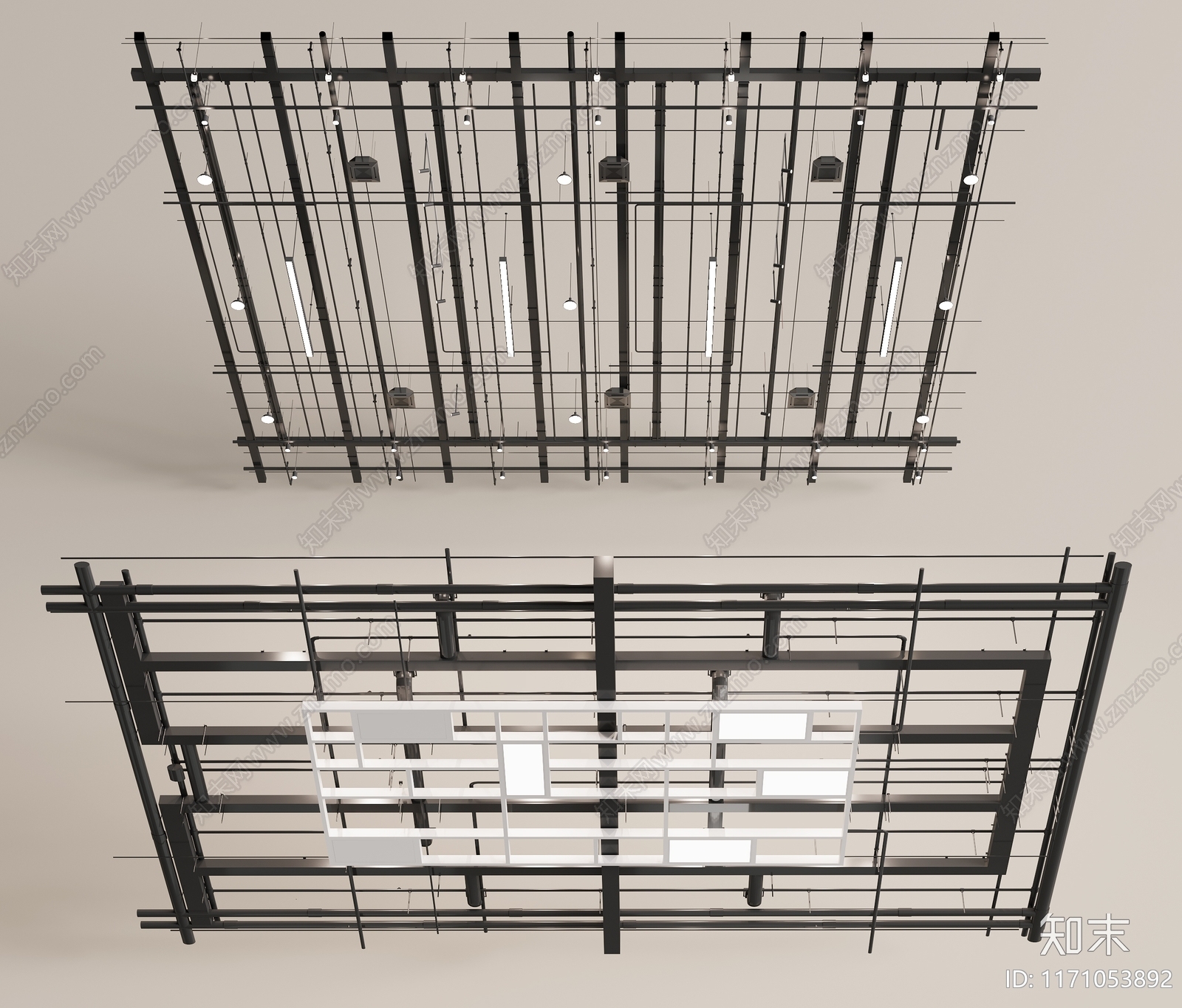 现代工业吊顶SU模型下载【ID:1171053892】