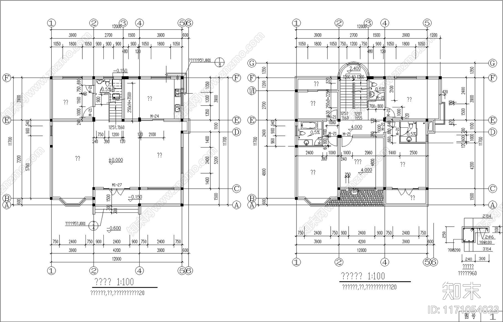 欧式别墅建筑cad施工图下载【ID:1171054023】