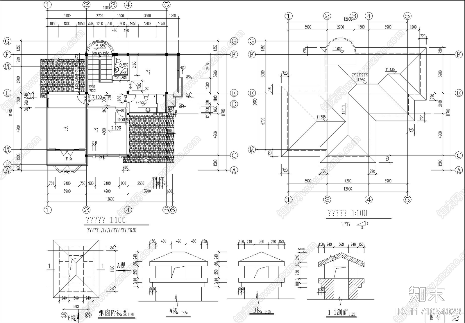 欧式别墅建筑cad施工图下载【ID:1171054023】