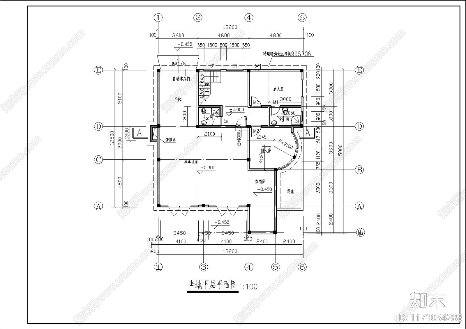 欧式简欧别墅建筑cad施工图下载【ID:1171054288】