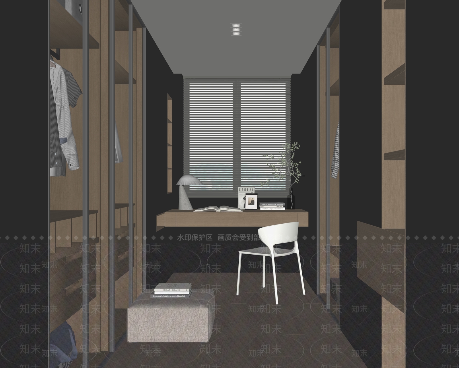 现代衣帽间SU模型下载【ID:1171059274】