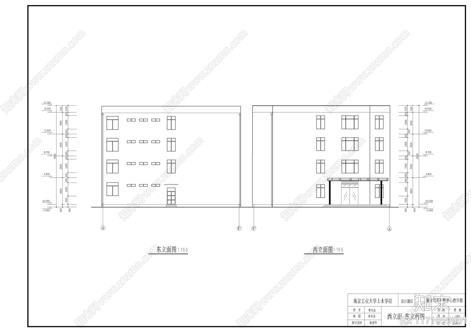 现代学校建筑cad施工图下载【ID:1171059901】