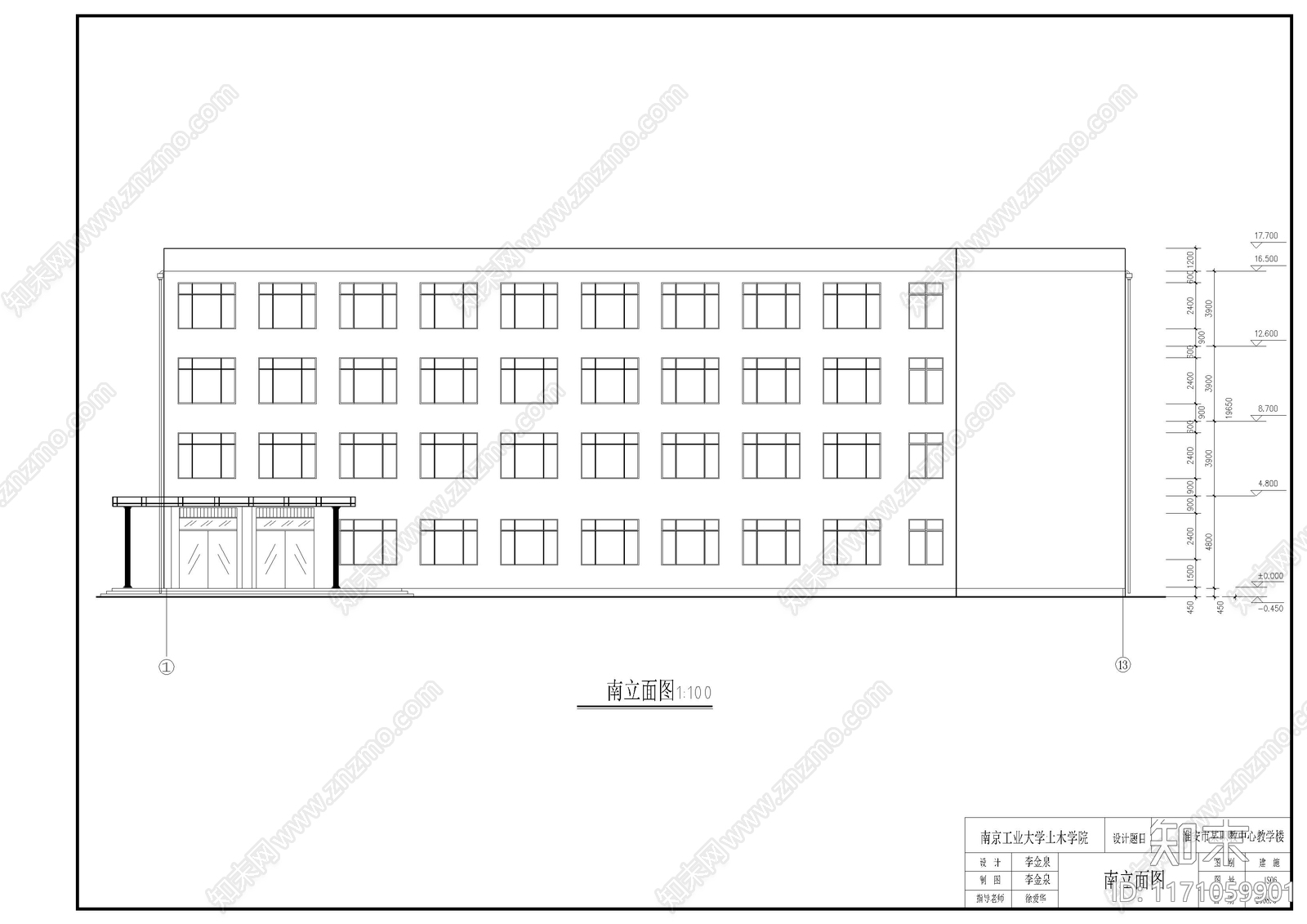现代学校建筑cad施工图下载【ID:1171059901】