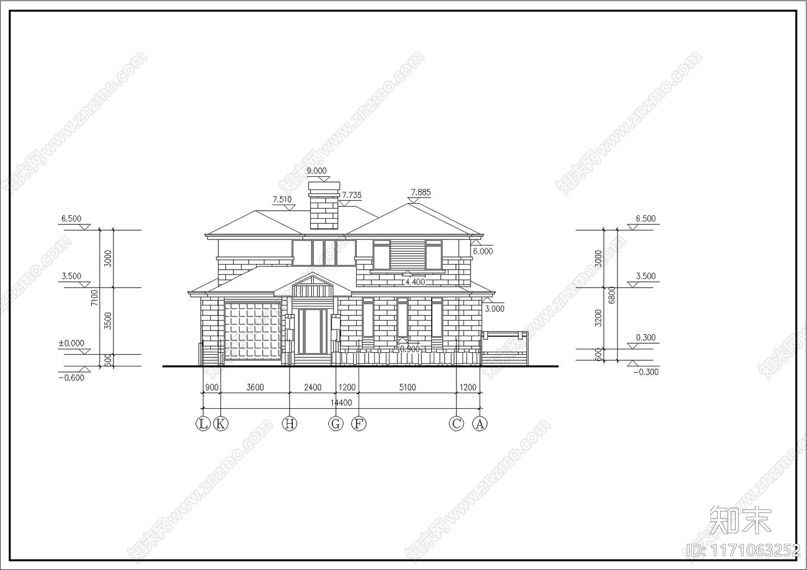 现代别墅建筑cad施工图下载【ID:1171063252】