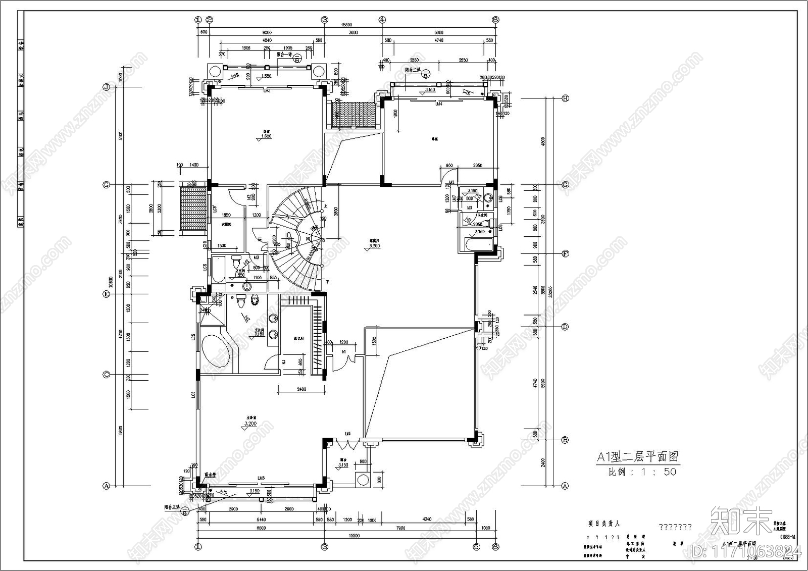 中式新中式别墅建筑cad施工图下载【ID:1171063824】