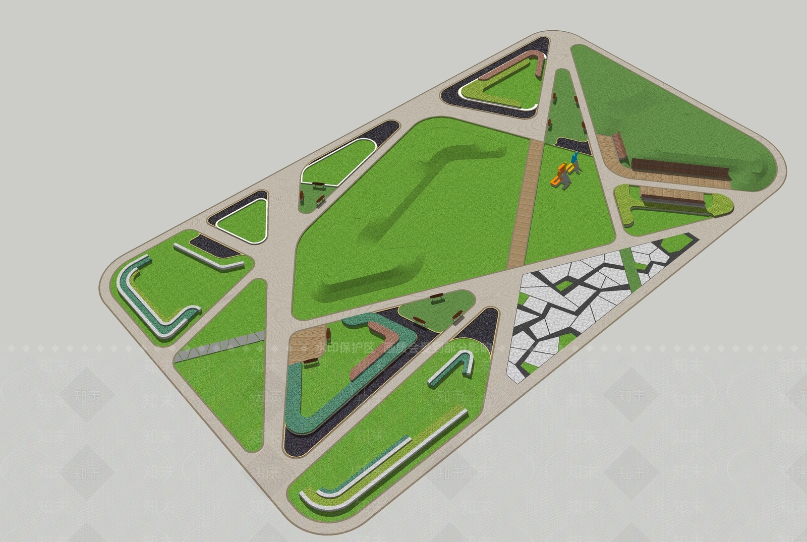 现代景观公园SU模型下载【ID:1171064558】