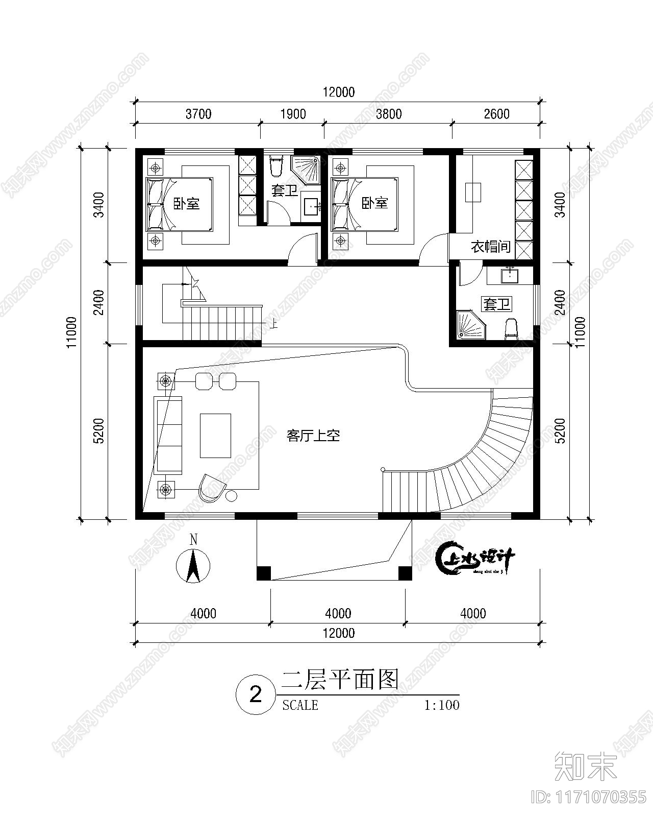 新中式欧式别墅建筑cad施工图下载【ID:1171070355】