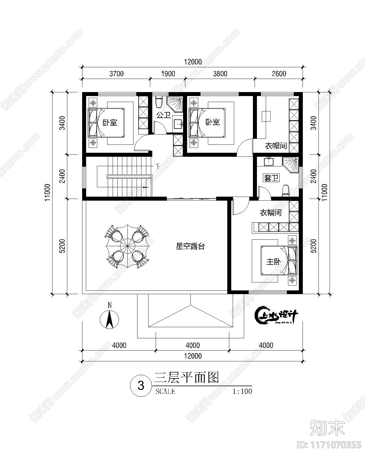 新中式欧式别墅建筑cad施工图下载【ID:1171070355】