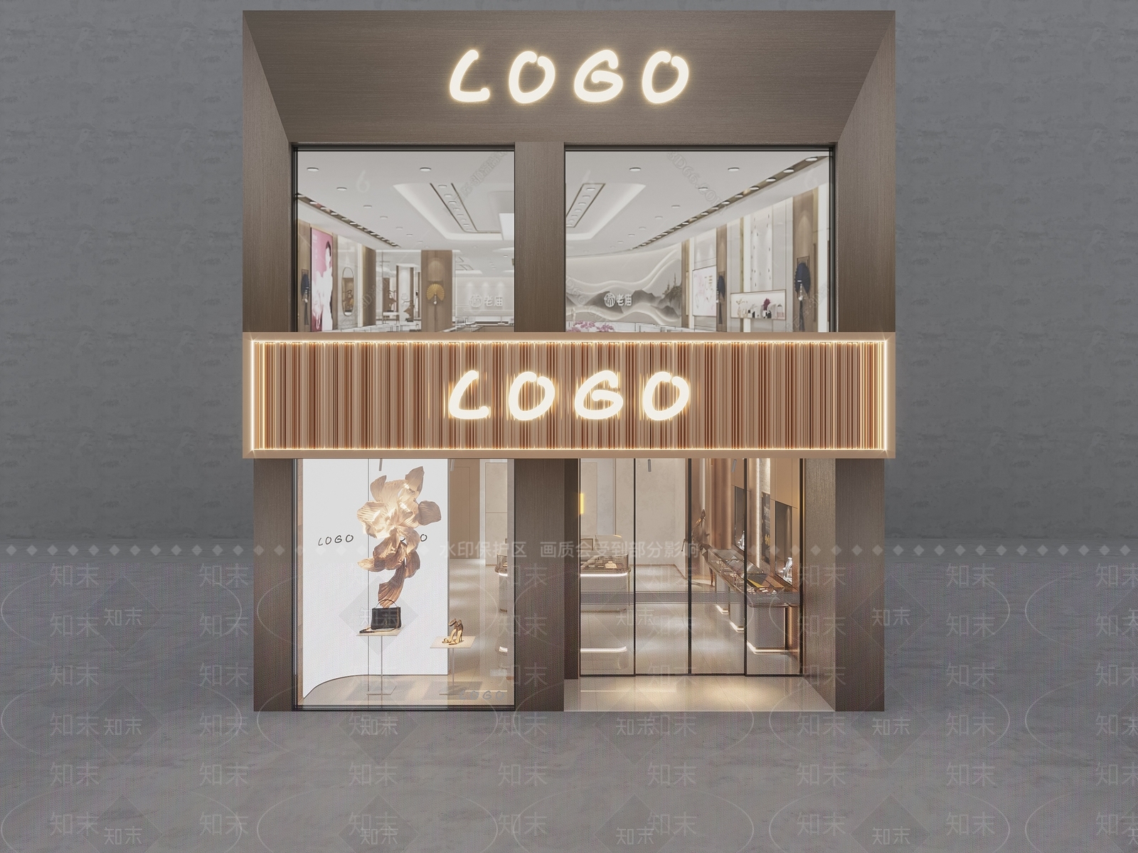 现代轻奢珠宝店3D模型下载【ID:1171070554】