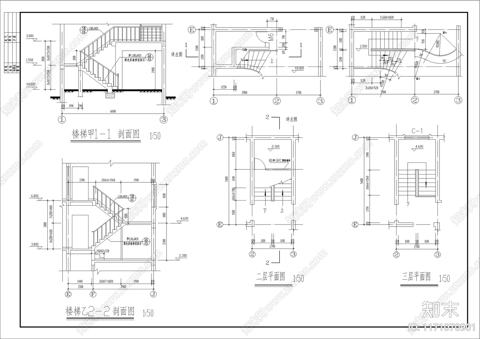 欧式别墅建筑cad施工图下载【ID:1171070901】