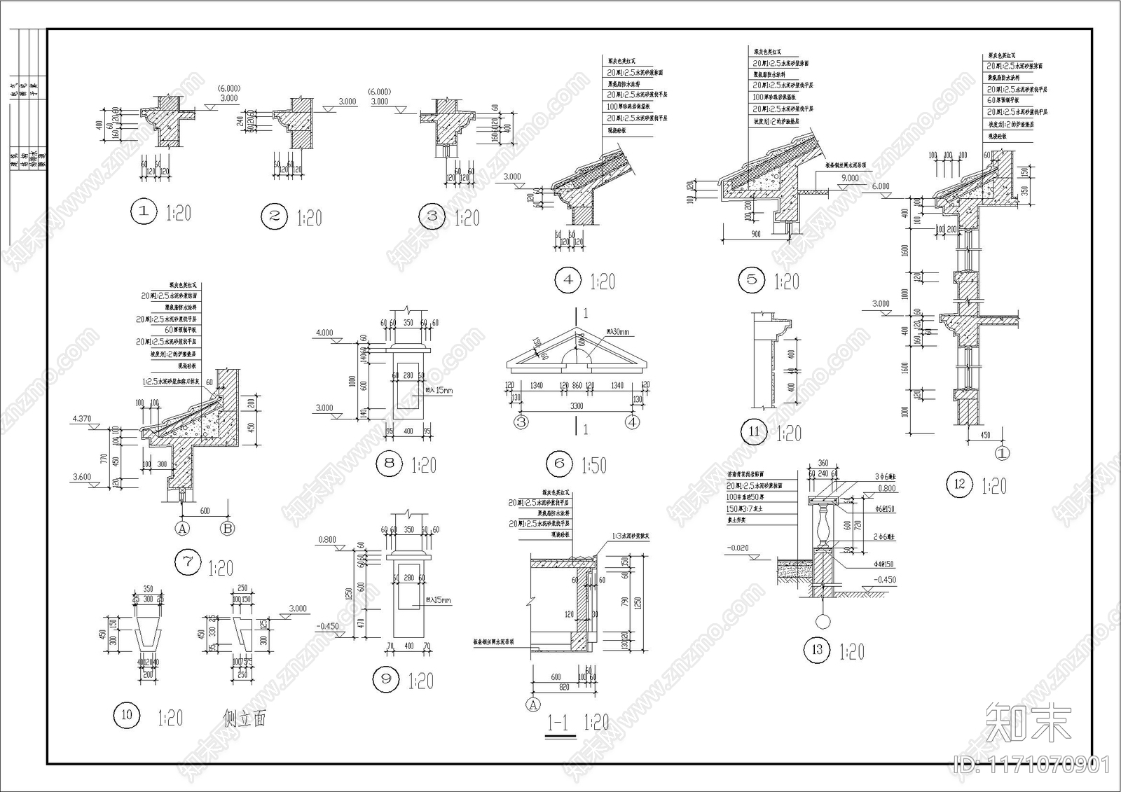 欧式别墅建筑cad施工图下载【ID:1171070901】