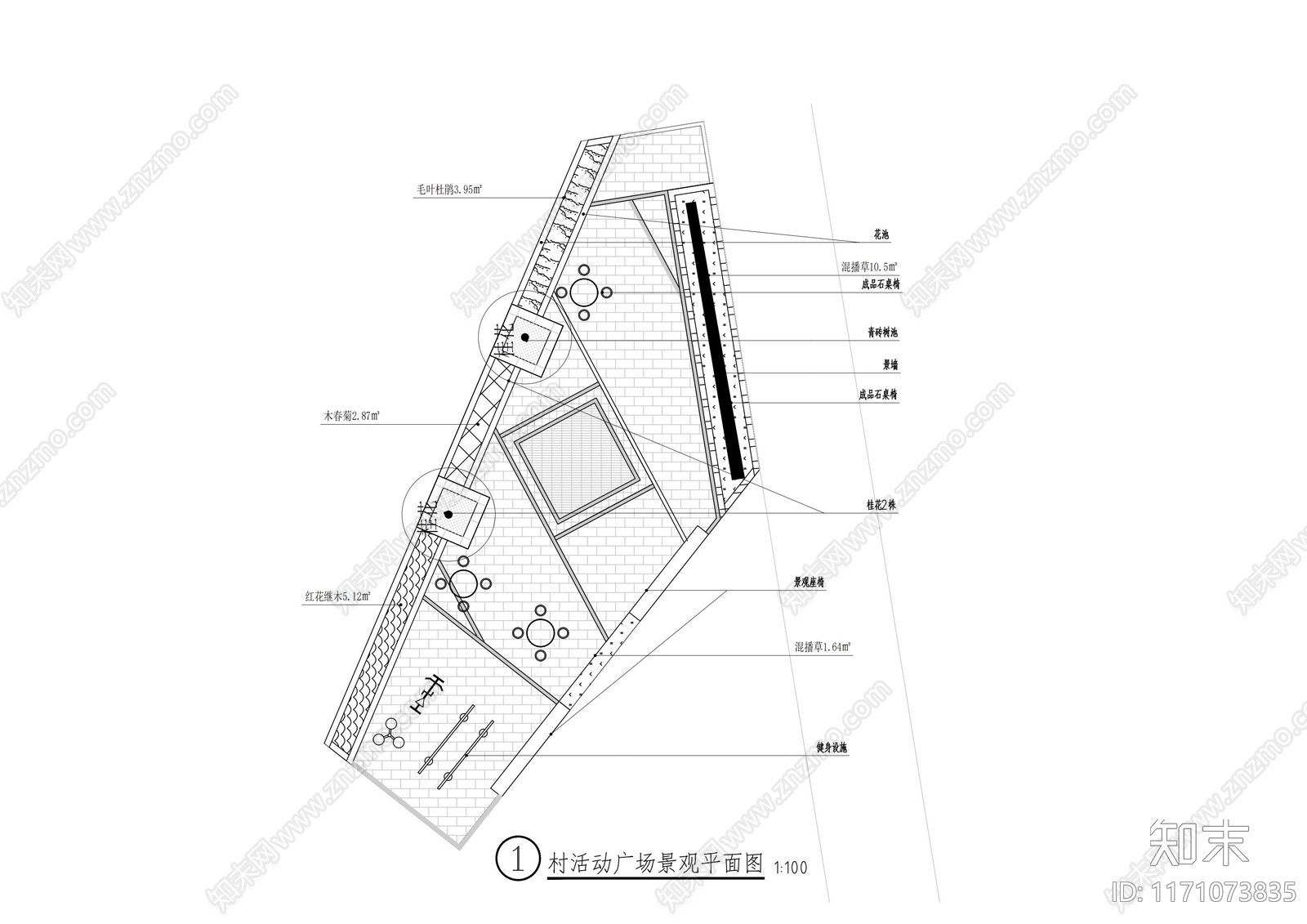 中式广场施工图下载【ID:1171073835】