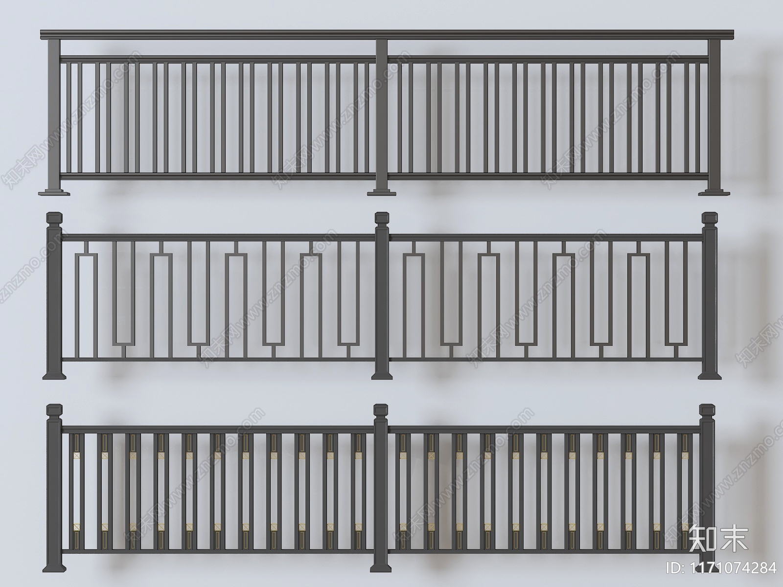 现代栏杆3D模型下载【ID:1171074284】