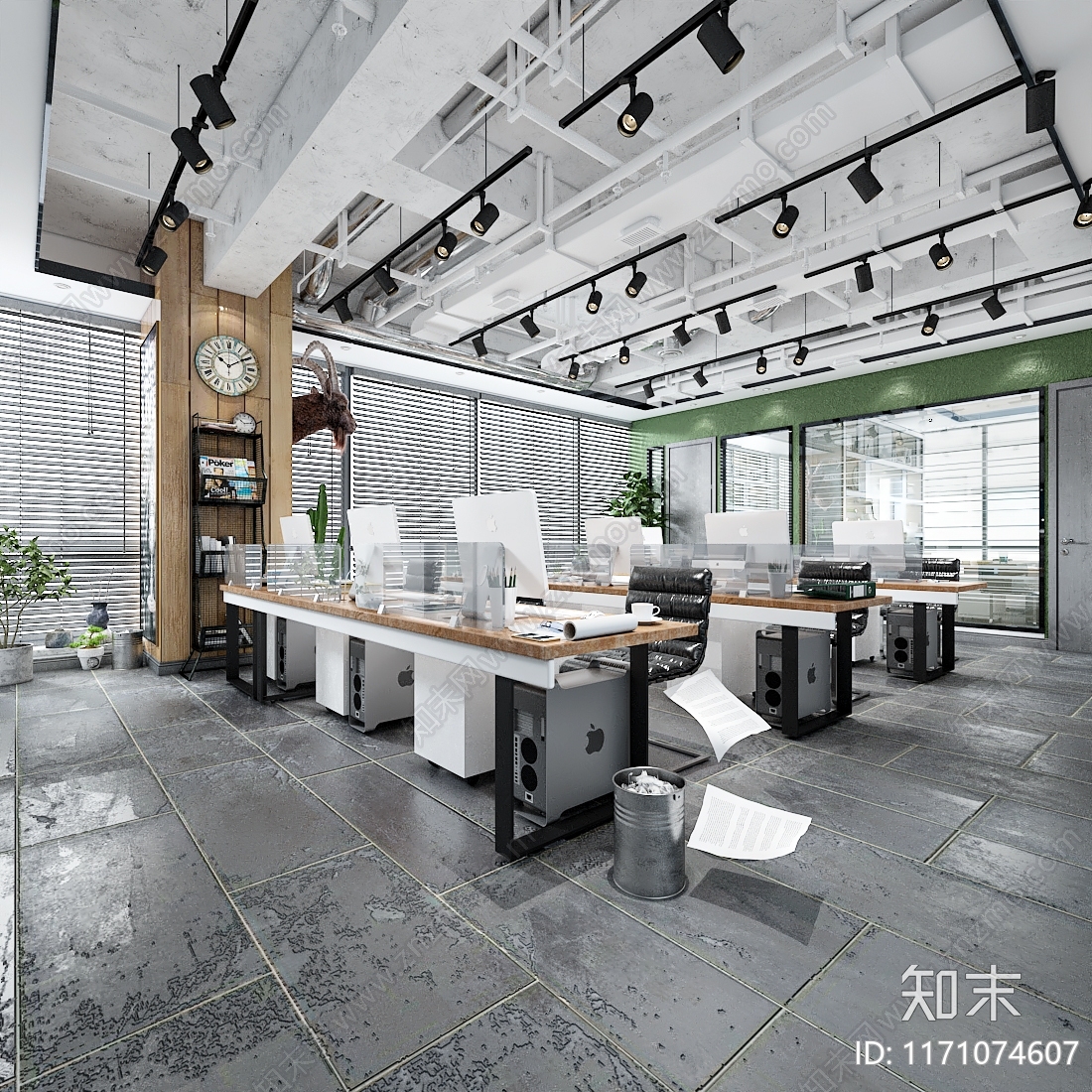 现代工业办公大厅3D模型下载【ID:1171074607】