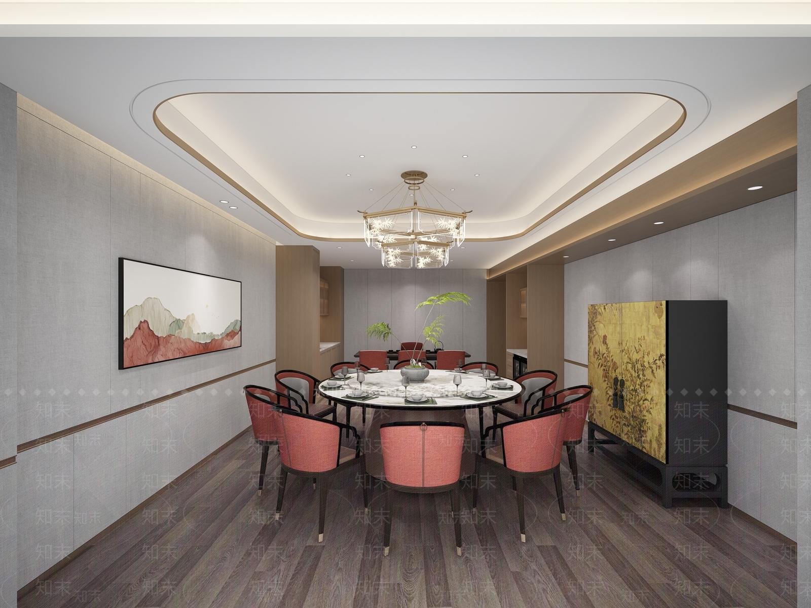 新中式包厢3D模型下载【ID:1171076258】