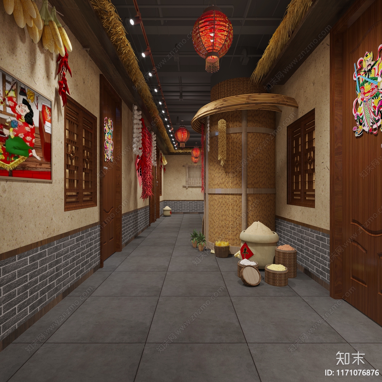 中式中餐厅3D模型下载【ID:1171076876】