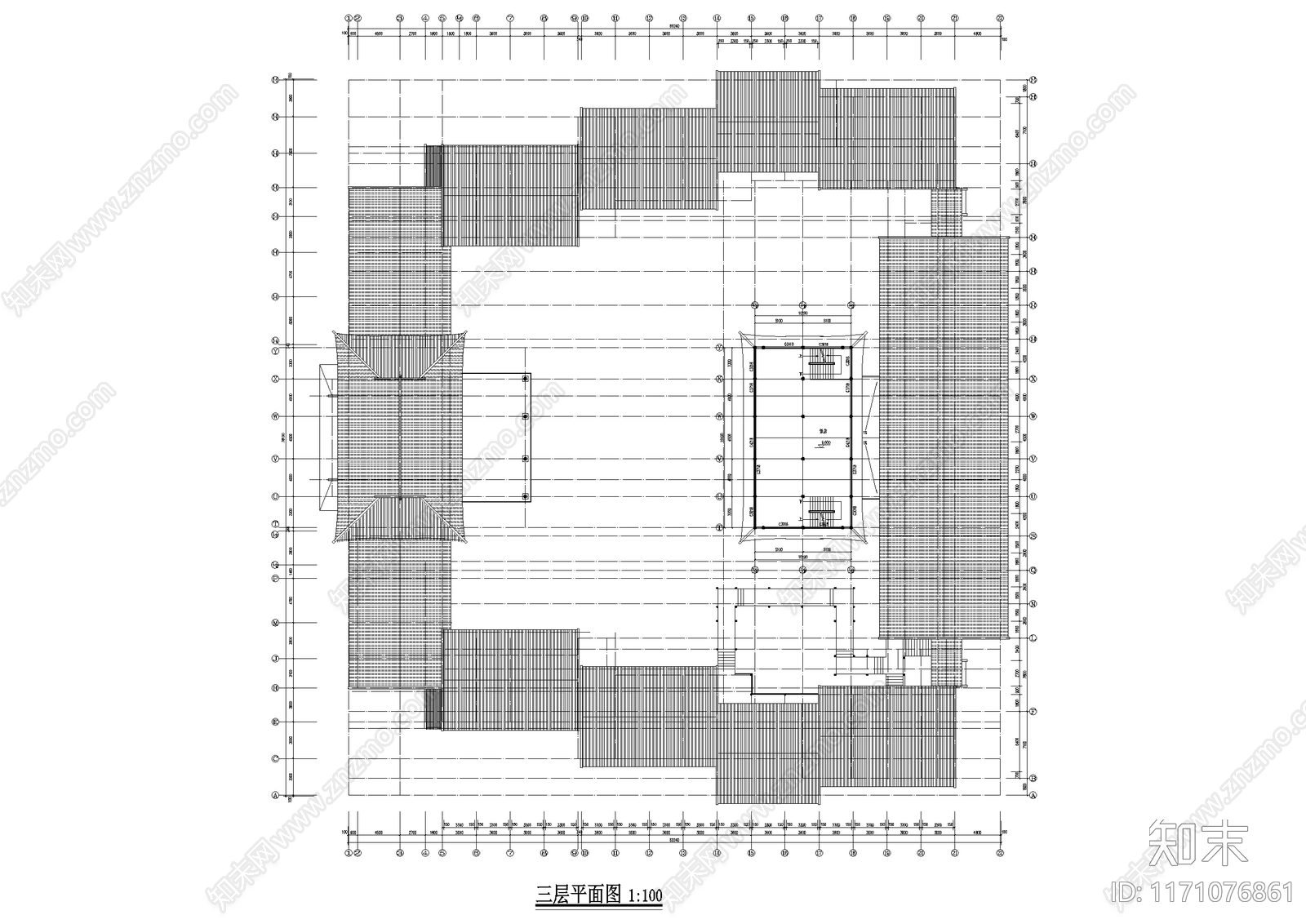 中式商业街cad施工图下载【ID:1171076861】