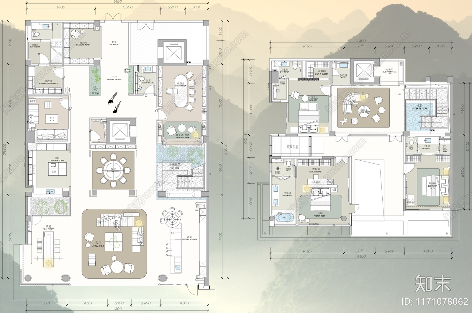现代整体家装空间施工图下载【ID:1171078062】