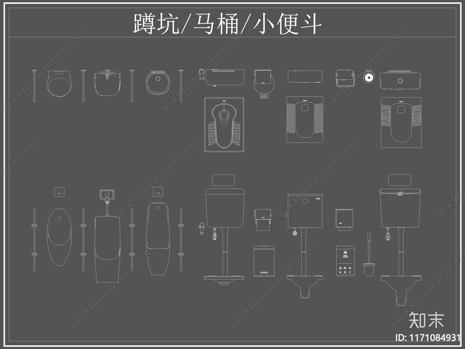 现代卫浴设施cad施工图下载【ID:1171084931】