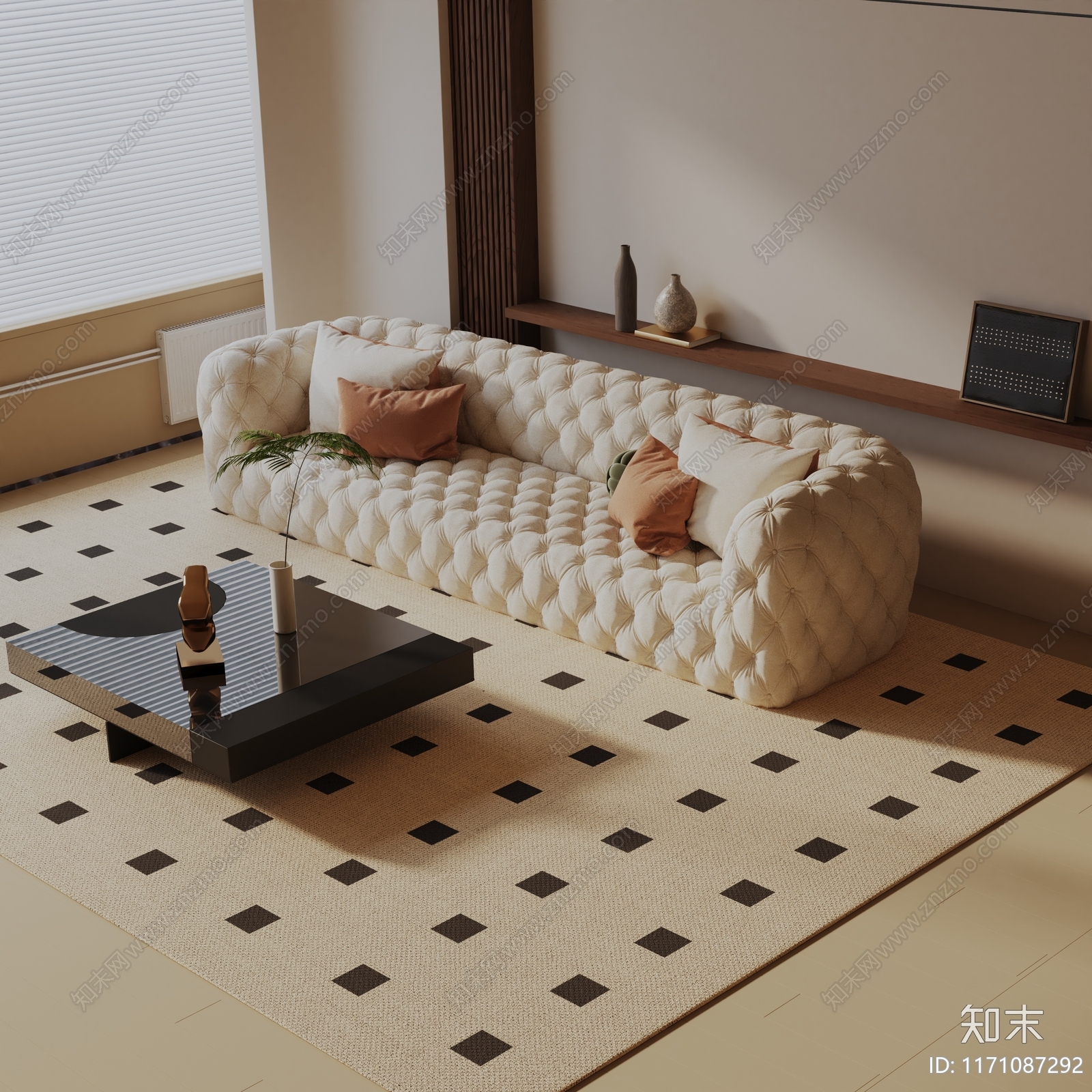 现代三人沙发3D模型下载【ID:1171087292】