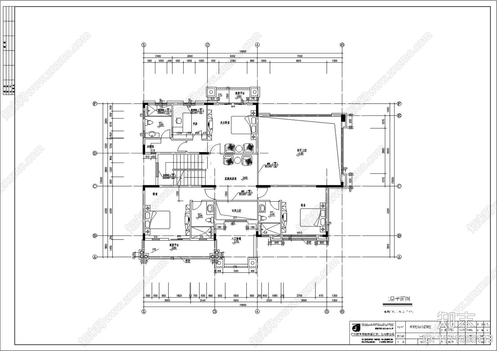 欧式别墅建筑cad施工图下载【ID:1171088113】