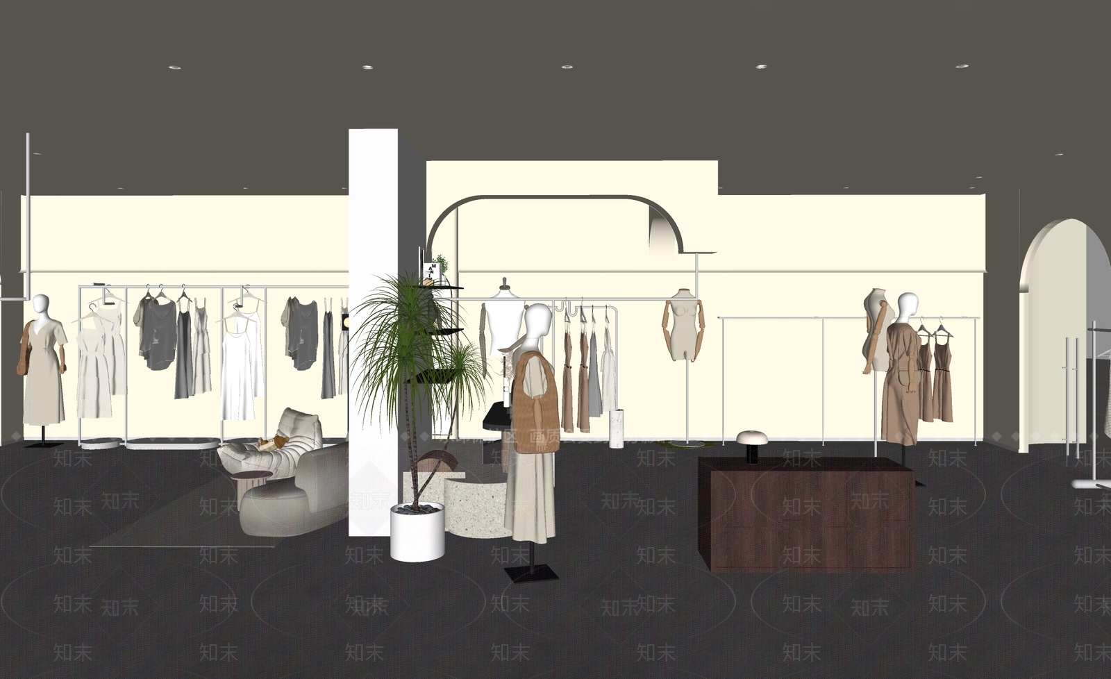 现代服装店SU模型下载【ID:1171091061】_知末su模型网