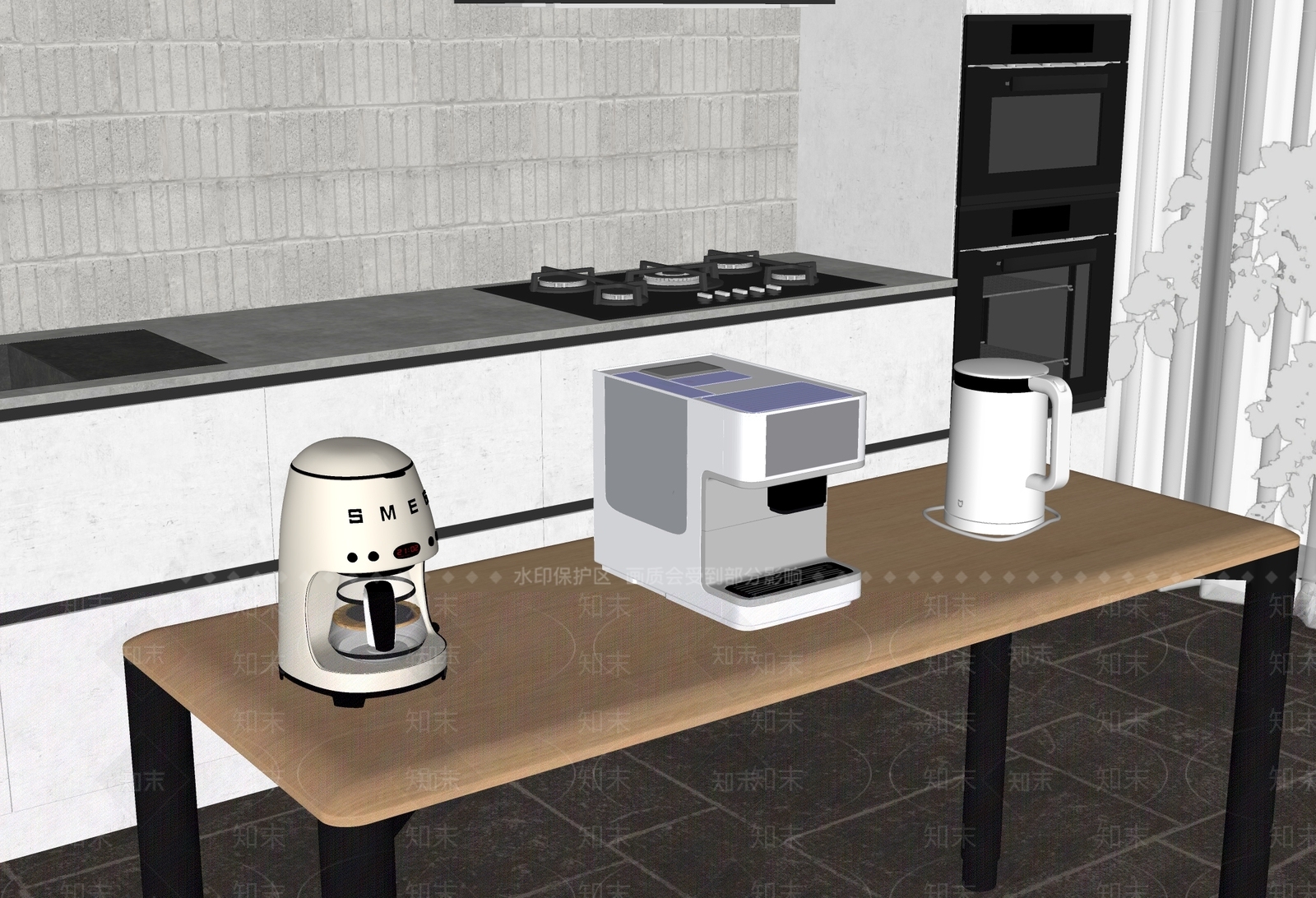 厨房用品组合SU模型下载【ID:1171050957】