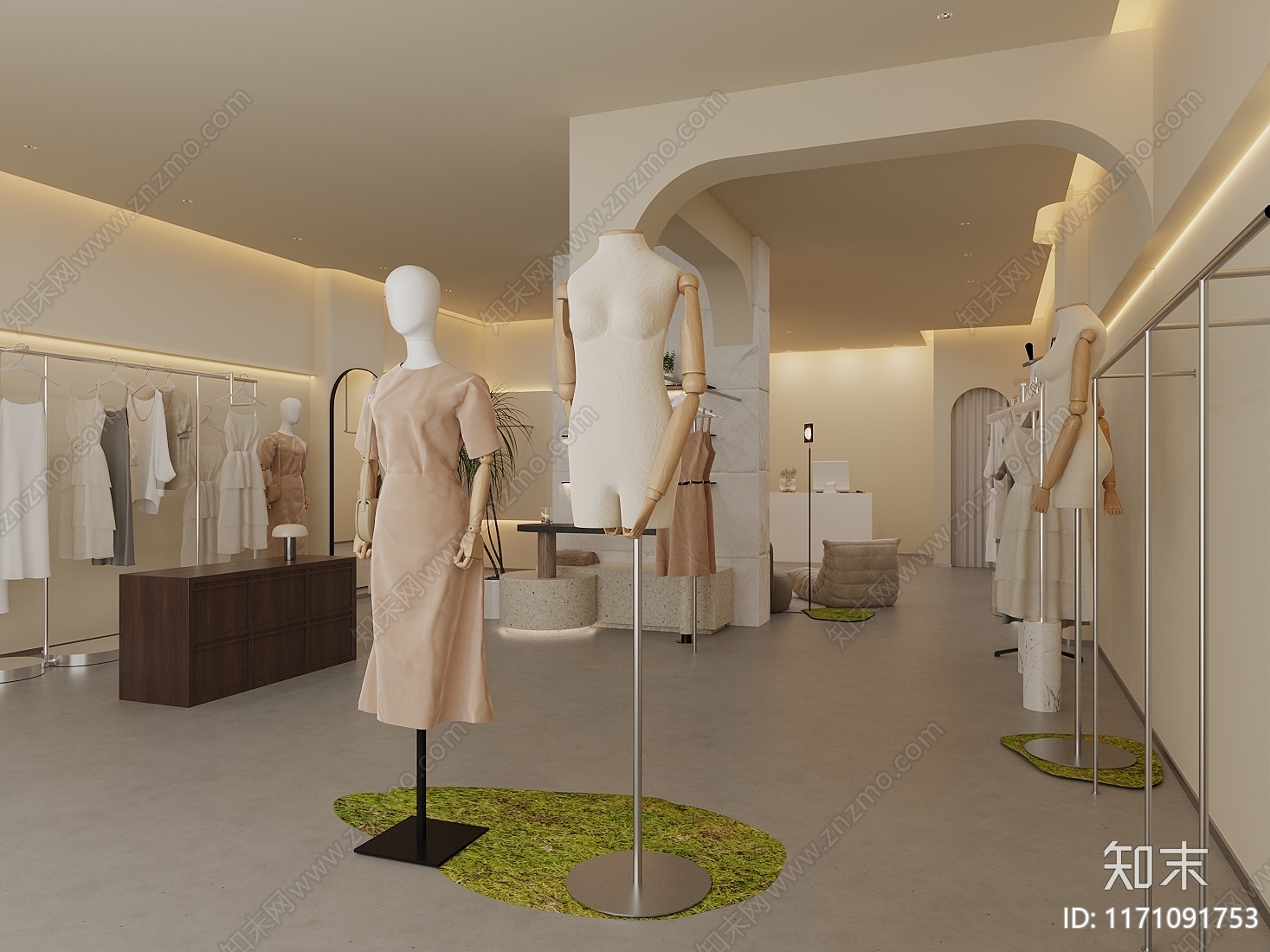 现代服装店3D模型下载【ID:1171091753】