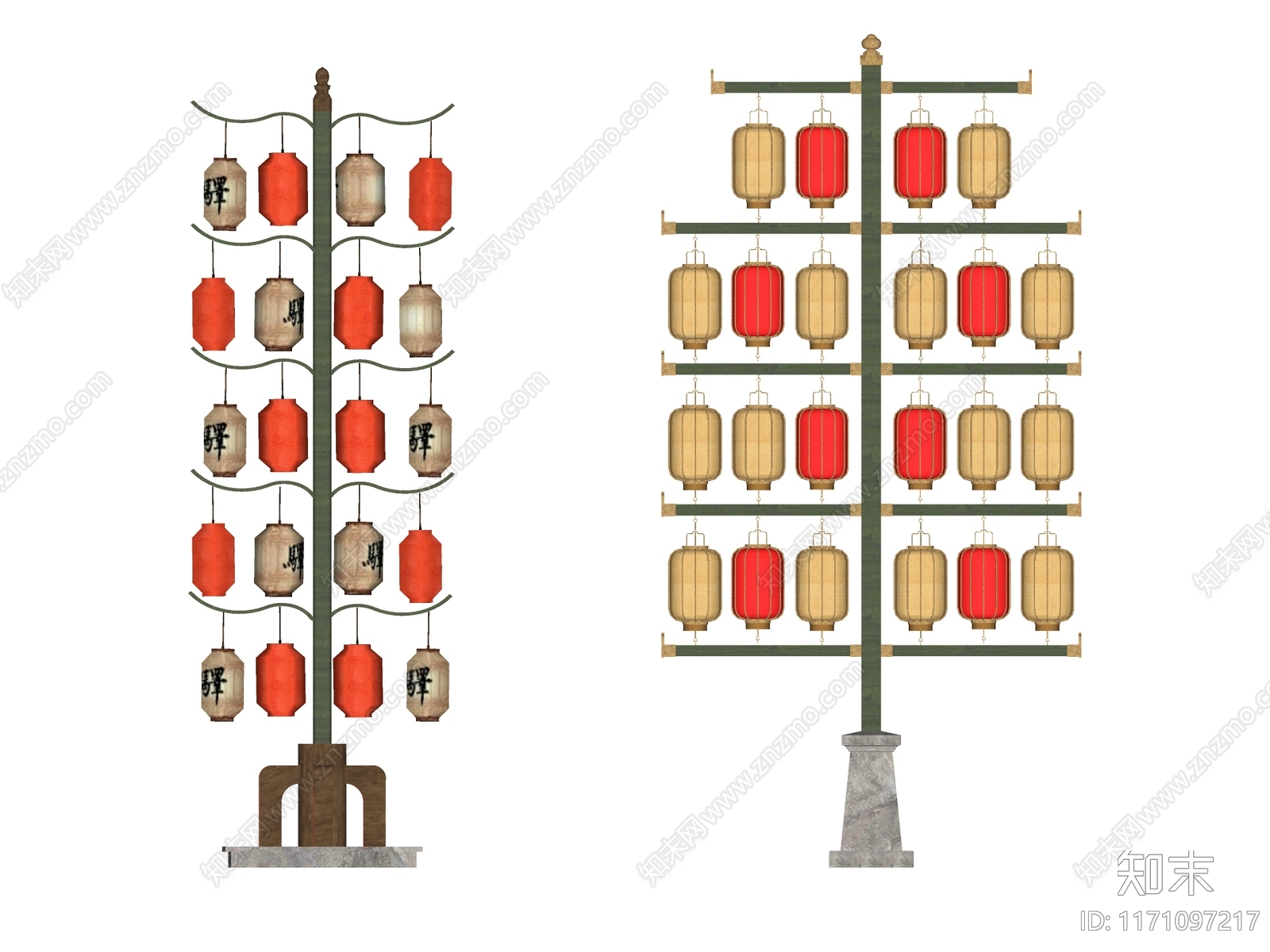 中式灯笼SU模型下载【ID:1171097217】