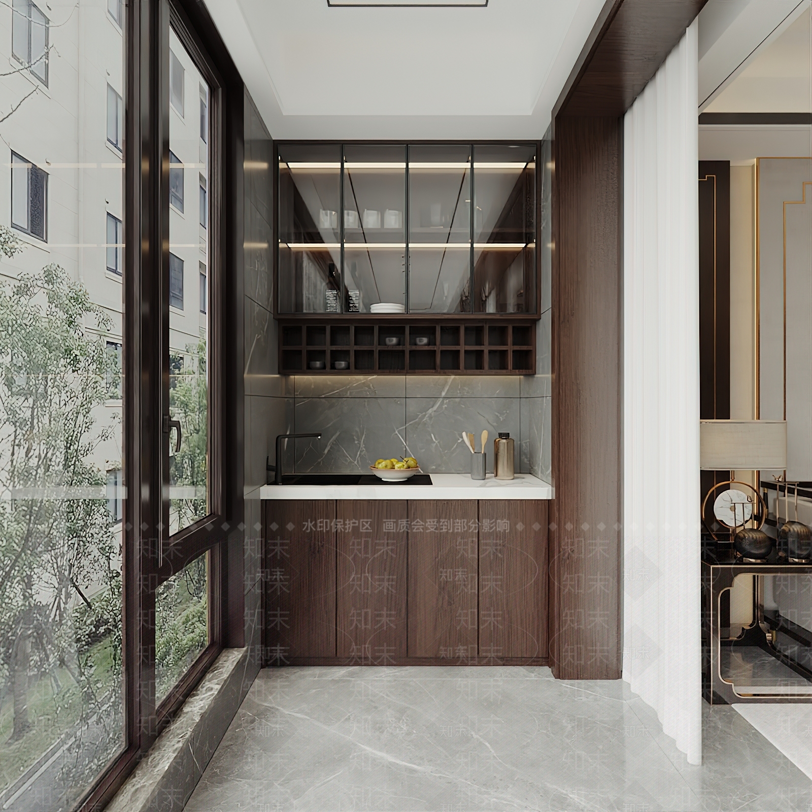 新中式阳台3D模型下载【ID:1171103201】