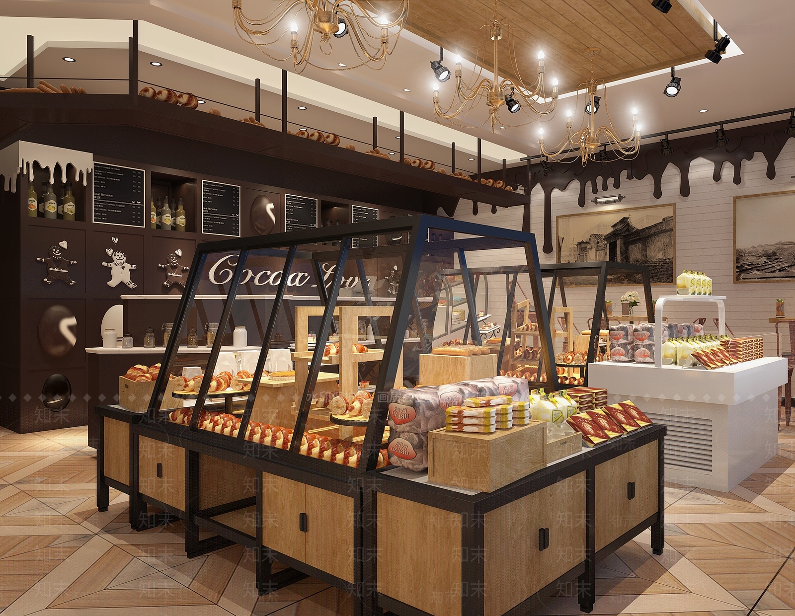 现代工业甜品面包店3D模型下载【ID:1171106126】