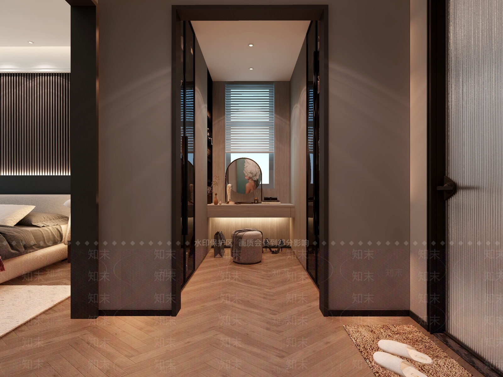 现代轻奢衣帽间3D模型下载【ID:1171107305】