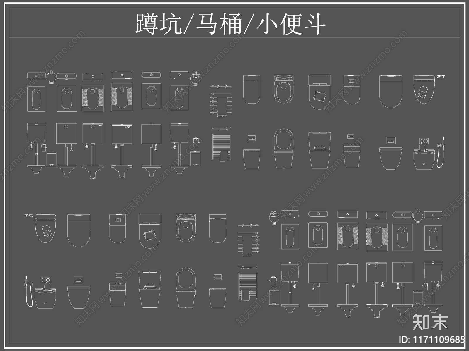 现代卫浴设施cad施工图下载【ID:1171109685】